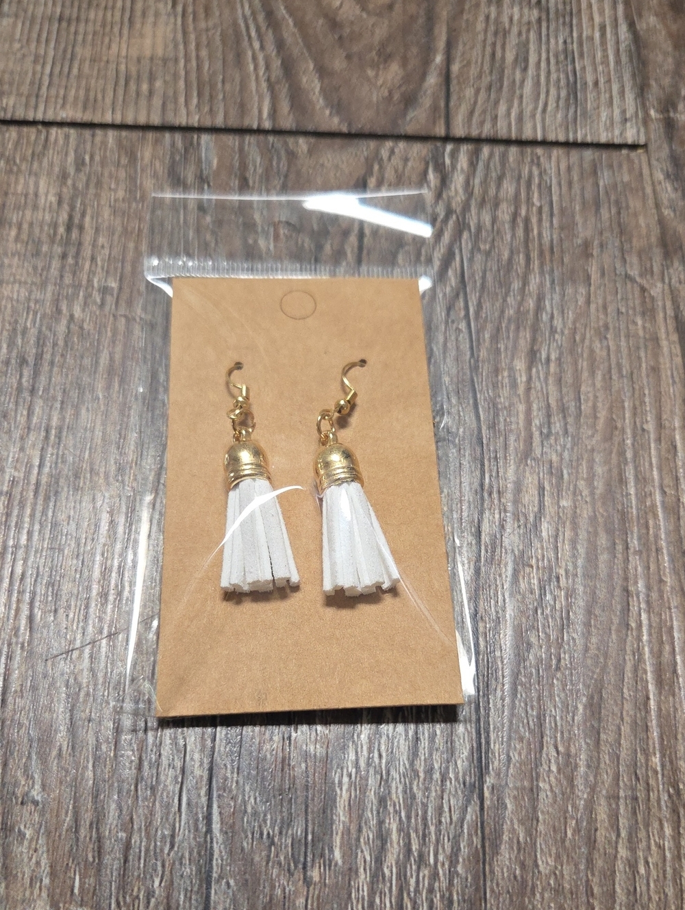 Homw Made Gold White Tassel Drop Earrings - Women Jewelry